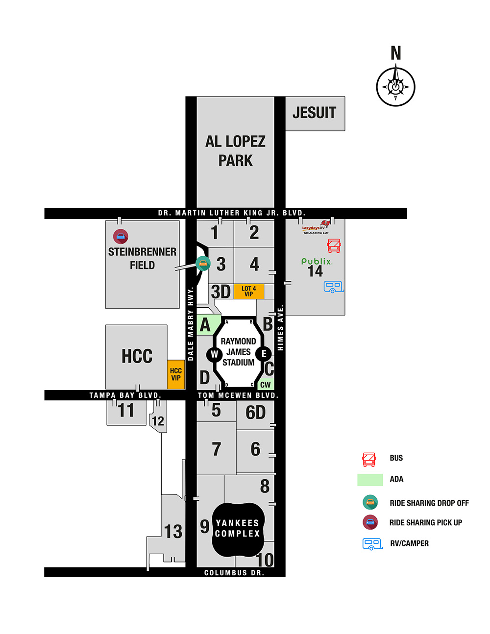 Raymond James Parking Map